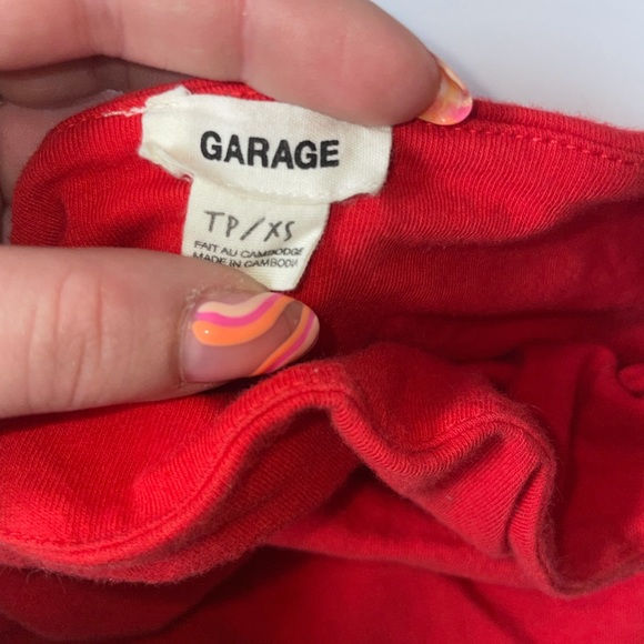 Red Cropped Tube Top Garage - Picture 2 of 3